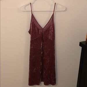 Pacsun Full Tilt Pink Velvet Mini Slip Dress